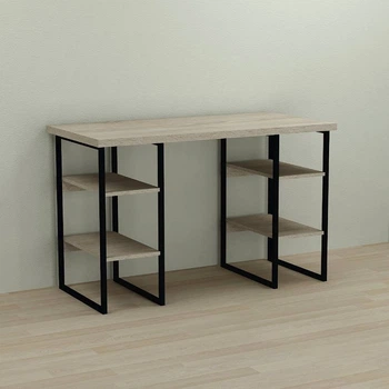 Письмовий стіл Ferrum-decor Карен 76x120x70 чорний ДСП Дуб Сонома 32мм (FRD-102066)
