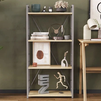Этажерка 4/60 Ferrum-decor Серии Конект 120x60x28 серый ДСП Дуб Сонома 16мм (FRD-104251)