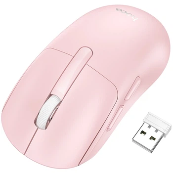 Миша Wireless Hoco DI88 Dragon бездротова (BT5.0, 2.4G USB-приймач, 800-1200-1600DPI) для ноутбука, ПК Рожевий