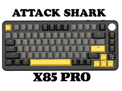 Клавиатура Attack Shark X85 PRO Black Беспроводная Игровая Механическая. С Экранчиком. 2.4G/Bluetooth/Кабель. Батарея 5000mAh. 75% Формат. Blueberry Switch.