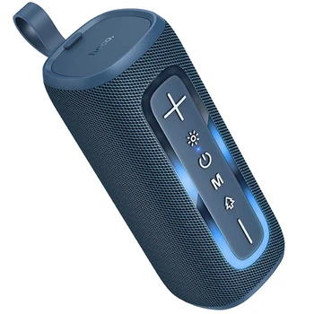 Колонка Bluetooth Hoco HC36 Brocade BT speaker Портативна Бездротова Акустика 5Wx2, BT5.4, USB/AUX/FM/TWS, 3h, LED-підсвітка Синій
