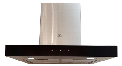 Вытяжка Luxor Bella F 60 ix 1450 LED + 4 скорости турбины, черный / нержавеющая сталь