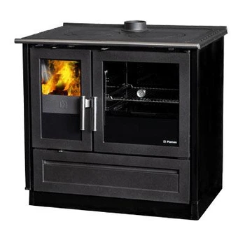 Печь с варочной поверхностью и духовкой Plamen 910 Glas, 9 кВт, чёрная