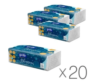 Полотенца бумажные двухслойные Grite Blossom 220х220 мм Упаковка 120 листов х 25 шт. V-сложение