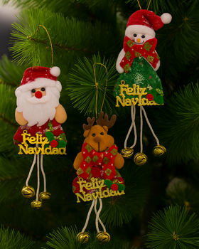 Набір прикрас на ялику Feliz Navidad (3 шт) ABC Різдвяний декор