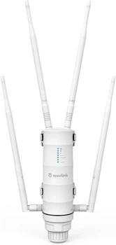 Маршрутизатор беспроводной WAVLINK AC1200 наружный, высокомощный, всепогодный WiFi-удлинитель, точка доступа, двухдиапазонный репитер 2.4+5G White