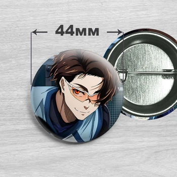 Значок Кенью Юкимия с аниме Синяя Тюрьма: Блю Лок / Blue Lock. №59 44мм