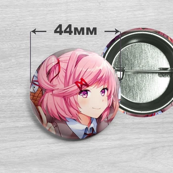 Значок Нацуки из игры Doki Doki Literature Club! / Литературный клуб Доки Доки! №4 44мм