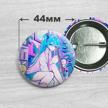 Значок Вокалоид Хацунэ Мику / Vocaloid Hatsune Miku. №7 44мм