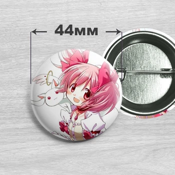 Значок Мадока Канамэ из аниме Девочка-волшебница Мадока Магика / Mahou Shoujo Madoka Magica. №6 44мм