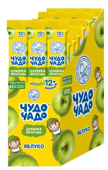 Упаковка цукерок Чудо-Чадо натуральних фруктових яблучних 14 г х 25 шт (4820016255531)