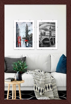 Фоторамка пластиковая 20х30 багет: AM1513-1118-1 Темное дерево (с акриловым стеклом 1.5мм, двп) EmojiFrame