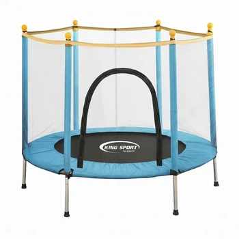 Батут дитячий King Sport 140см с защитной сеткой + 6 опорных ножек Blue