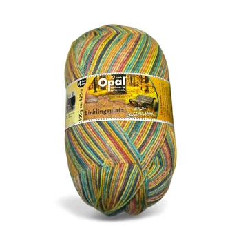 Носочная пряжа (нитки) Opal Lieblingsplatz цвет 11461 Уютная лесная скамейка