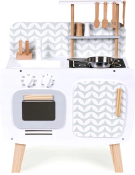 Drewniana kuchnia dla dzieci EcoToys retro z akcesoriami W10C863 (5905817003969) (955555913036537) - Outlet