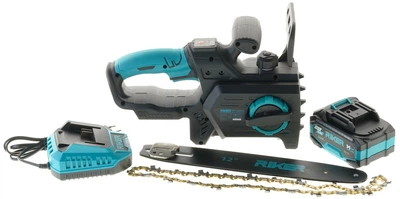 Аккумуляторная цепная пила Riker RCS 20/12SV (шина 12"/305мм цепь 3/8" 45 звеньев), ins681