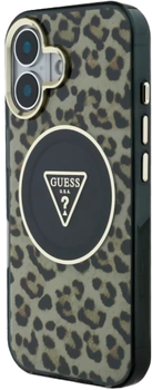 Панель Guess HC IML Leopard Triangle Cord Strap MagSafe для Apple iPhone 16 Brown (3666339432614)