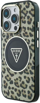 Панель Guess HC IML Leopard Triangle Cord Strap MagSafe для Apple iPhone 16 Pro Brown (3666339432638)
