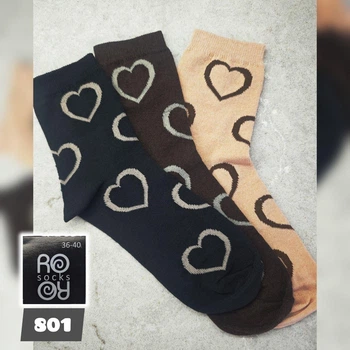 Носки женские демисезонные RORO 801-54, размер 36–40, набор из 6 пар, микс цветов с принтом