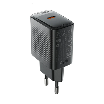Сітчасте зарядне пристрій ACEFAST A104 PD25W GaN single USB-C charger чорний