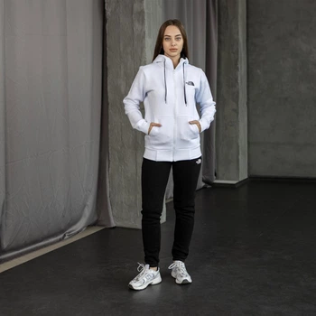 Зимовий жіночий костюм THE NORTH FACE білий, зіп худі штани, розмір S