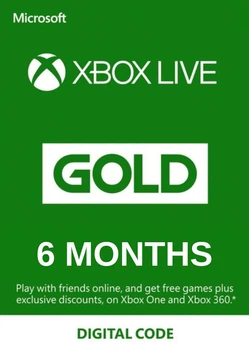 Xbox Live Gold - 6 місяців Xbox 360/One/Series підписка для всіх регіонів і країн