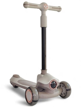 Детский трёхколёсный самокат Scooter Cosmo с музыкой, подсветкой и складной конструкцией, серый