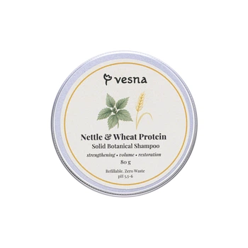 Твердый шампунь Крапива и Протеин пшеницы Vesna 80 г 4820222662406