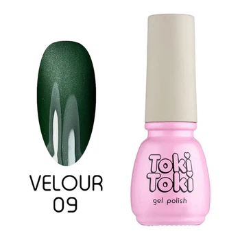 Гель-лак кошачий глаз Toki-Toki Velour 09 зеленый, 5 мл