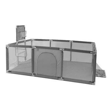 Детский игровой манеж RIAS RT-82 с баскетбольным кольцом и воротами 120x180 см Grey (3_07679)