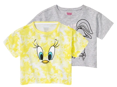 Футболка набор 2шт. укороченные для девочки Disney Looney Tunes 437732-1 110-116 см (4-6 years) Комбинированный