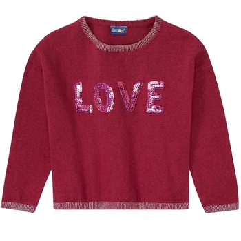 Джемпер с пайетками для девочки Lupilu LIDL 382073 098-104 см (2-4 years) Бордовый
