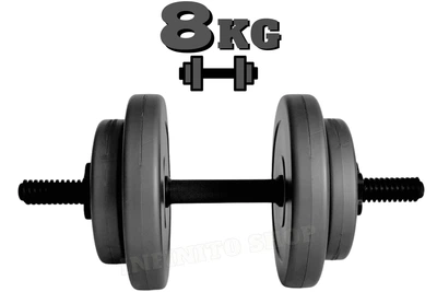 Гантель наборная композитная WCG Grey Edition 8 кг (пластиковый гриф со стальным стержнем)