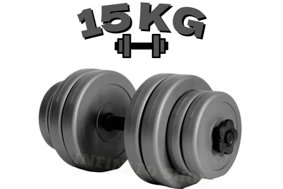 Гантель наборная композитная WCG Grey Edition 15 кг (пластиковый гриф со стальным стержнем)