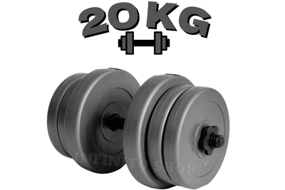 Гантель наборная композитная WCG Grey Edition 20 кг (пластиковый гриф со стальным стержнем)