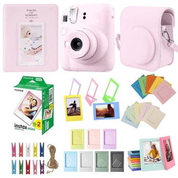 Instax Mini 12 “New Year Exclusive Premium Set 2025” Blossom Pink (Рожевий) / Камера + Альбом 64 фото + Чохол + 20 фото + Рамки + Магніти + Підставки