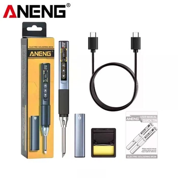 Портативний смарт-паяльник Aneng SL108 96Вт Silver, OLED, PD/QC, 100–450°C