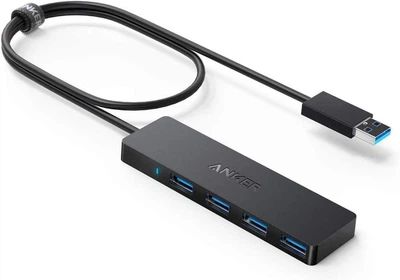 USB-хаб Anker USB 3.0 Hub 4 Ports, 0.6м, black (A7516)