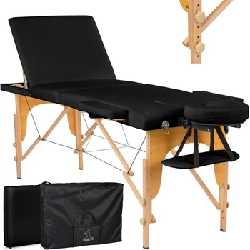 Массажный стол BodyFit 3-х секционный 60см деревянный, сложный, с аксессуарами, кушетка