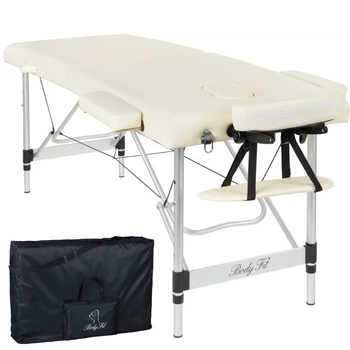 Массажный стол BodyFit 60 см 2-секционный алюминиевый, складной, с подлокотниками, кушетка
