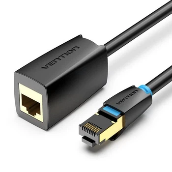 Подовжувач мережевого кабелю для патч-корду Vention CAT 8 SFTP Ethernet, 2 m, Black, rj-45 - rj-45, 8 жил (IKHBH)