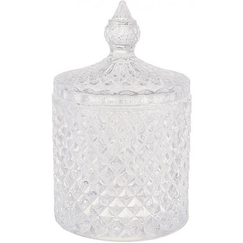 Цукорниця скляна "Crystal Glass" 300мл зі скляною кришкою, прозора (5295)