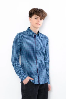 Сорочка для хлопчика (підліткова) NoBrand 158 Синій (p-13814-154076)