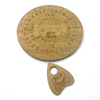 Спиритическая доска OUIJA Круглая светлая на украинском языке d=36,5см×0,8 см (36300)