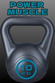 Гиря виниловая для фитнеса и силовых тренировок Power Muscle 10 кг (серо-бирюзовая)