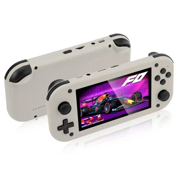 Портативная игровая консоль SJGAM M17 с 4.3-дюймовым IPS-экраном на 15000 игр, 128 Gb, ретро видеоигровая приставка, Серая