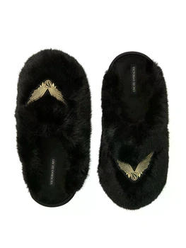 Тапочки Victoria's Secret Luxe Plush Closed-Toe Slippers черные размер M (37/38)