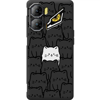 Силиконовый Черный Чехол с Картинкой для ZTE Nubia NEO 3 5G Принт (Кошки) (69045-ysb013)
