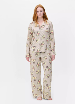 Пижама Primark Cosy Printed Boyfriend Pyjamas XXS Домашний комплект Коричневый (8557)