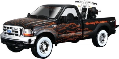 Zestaw metalowych modeli Maisto Harley-Davidson Ford Super Duty i Harley-Davidson FXSTB Night Train 2002 2 szt 1:24 MST32181 (90159321811)